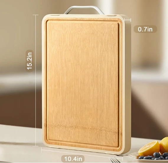 Bamboo And Stainless Steel Cutting Chopping Board